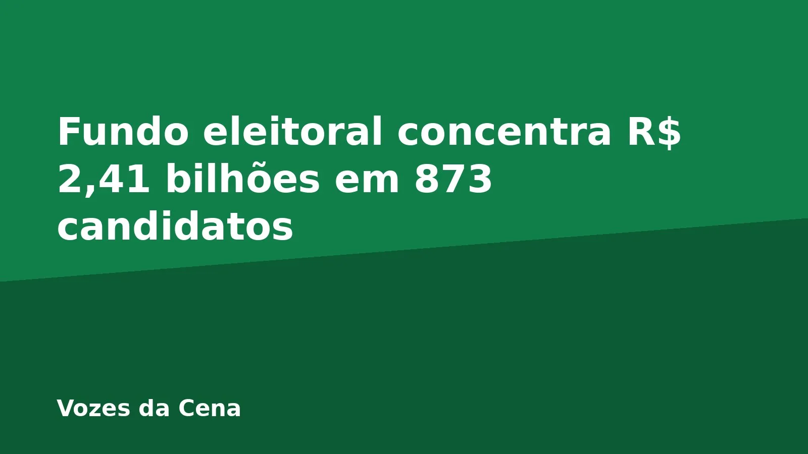 Fundo eleitoral concentra R$ 2,41 bilhões em 873 candidatos