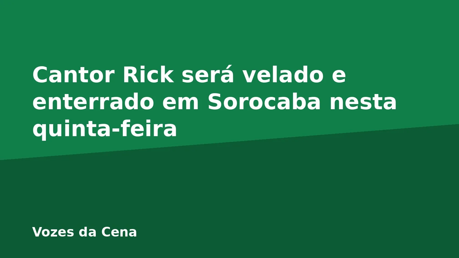Cantor Rick será velado e enterrado em Sorocaba nesta quinta-feira
