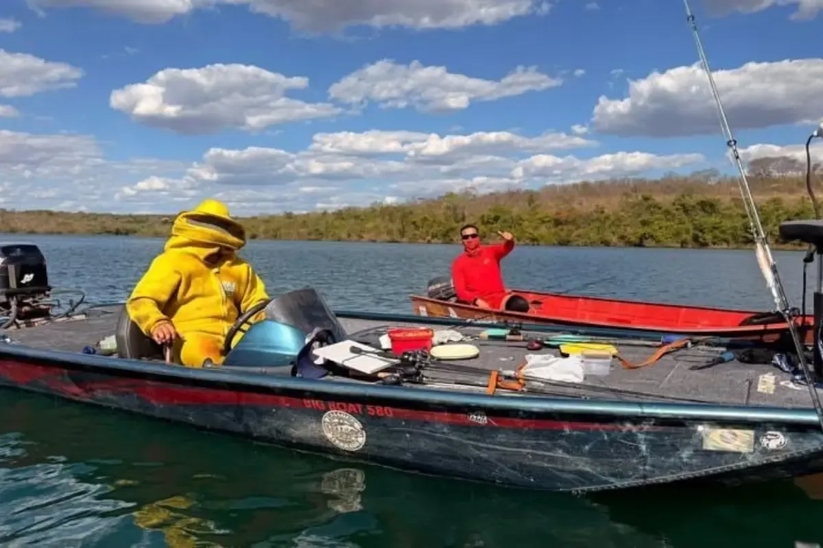 Resgate retira pescadores de enxame no Rio Piracanjuba após ataque