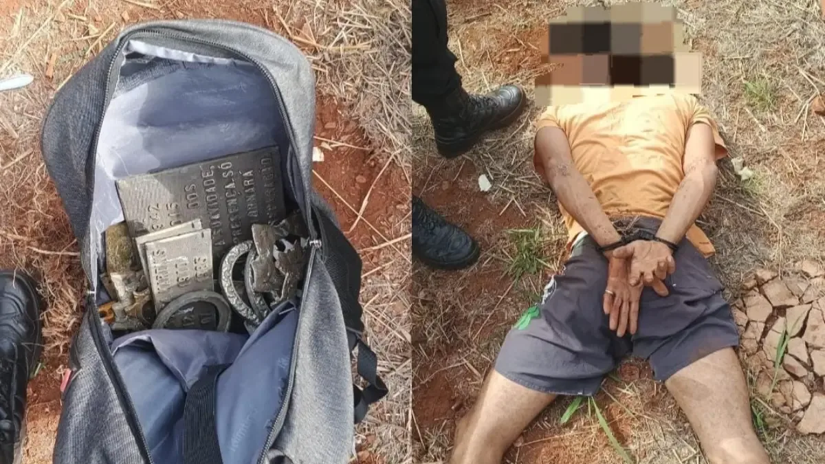 Placas de túmulo são apreendidas após prisão em cemitério de Rio Verde