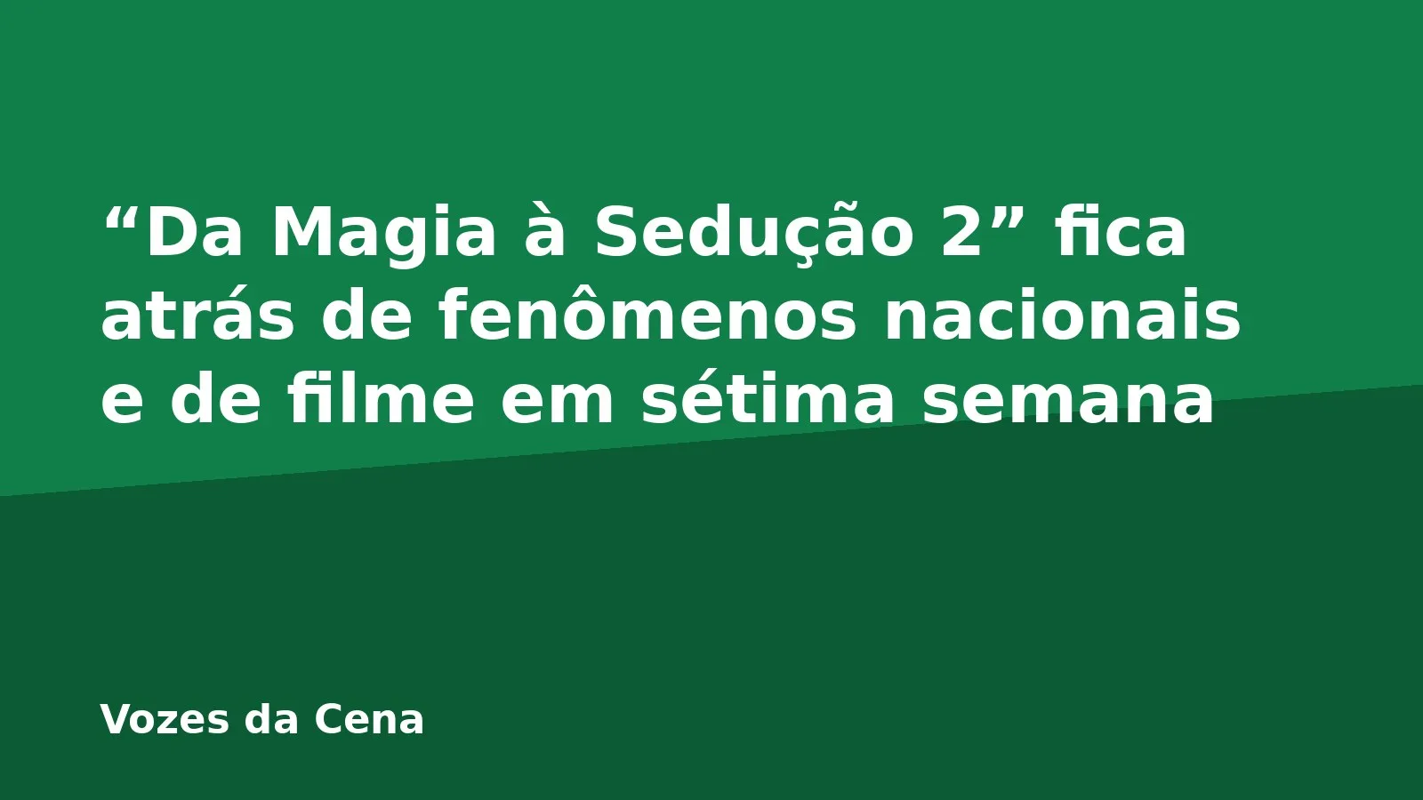 “Da Magia à Sedução 2” fica atrás de fenômenos nacionais e de filme em sétima semana