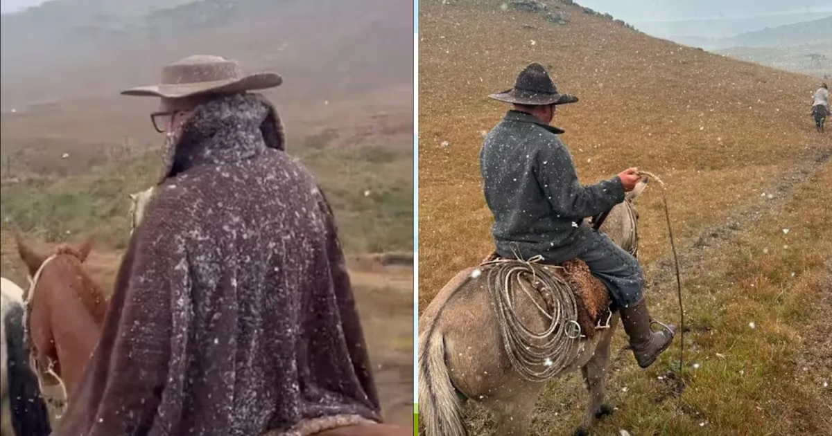 Frio intenso leva neve e chuva congelada a áreas da Serra Gaúcha