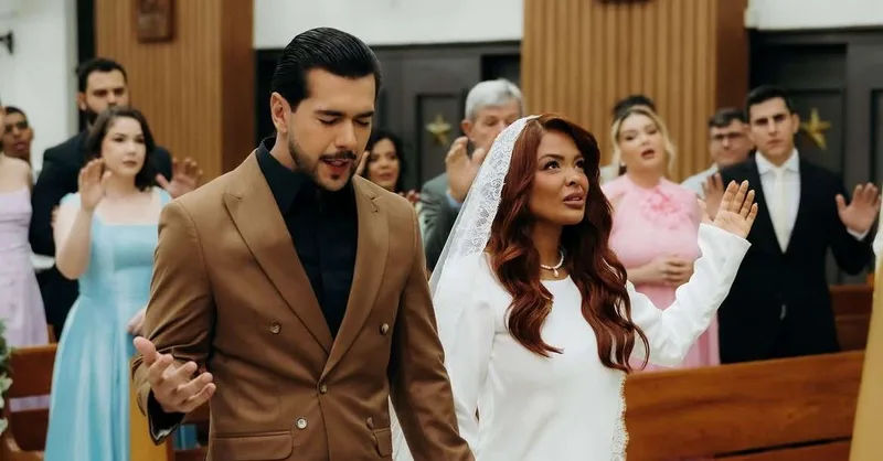 Paula Freitas oficializa casamento religioso com Humberto Orro Marquez em Goiânia
