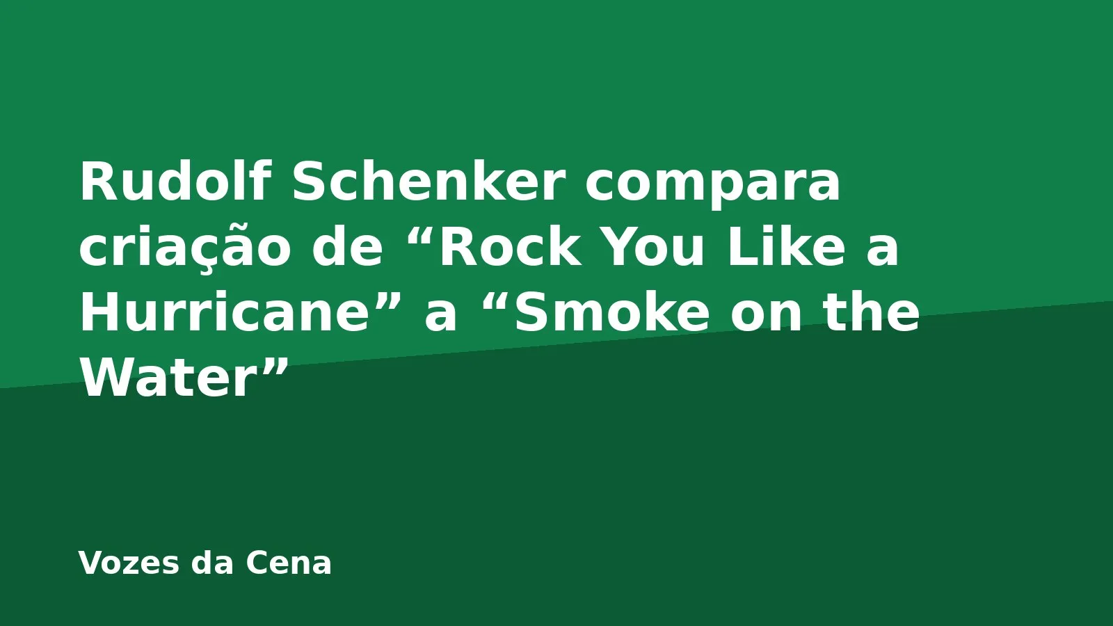 Rudolf Schenker compara criação de “Rock You Like a Hurricane” a “Smoke on the Water”