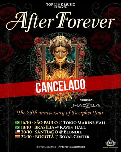 After Forever cancela shows no Brasil previstos para outubro