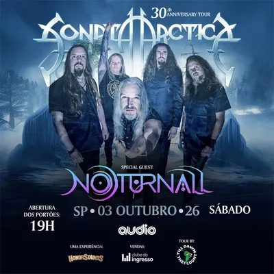 Sonata Arctica celebra 30 anos com apresentação em São Paulo