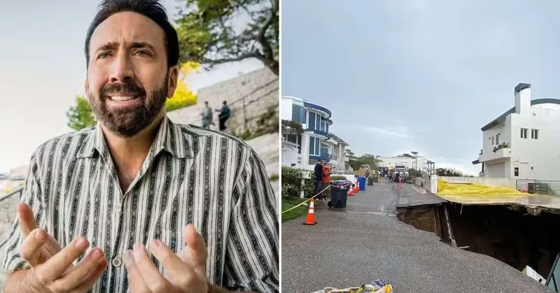 Cratera interrompe acesso à casa de Nicolas Cage em Malibu