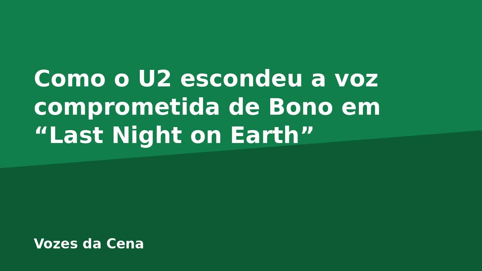 Como o U2 escondeu a voz comprometida de Bono em “Last Night on Earth”