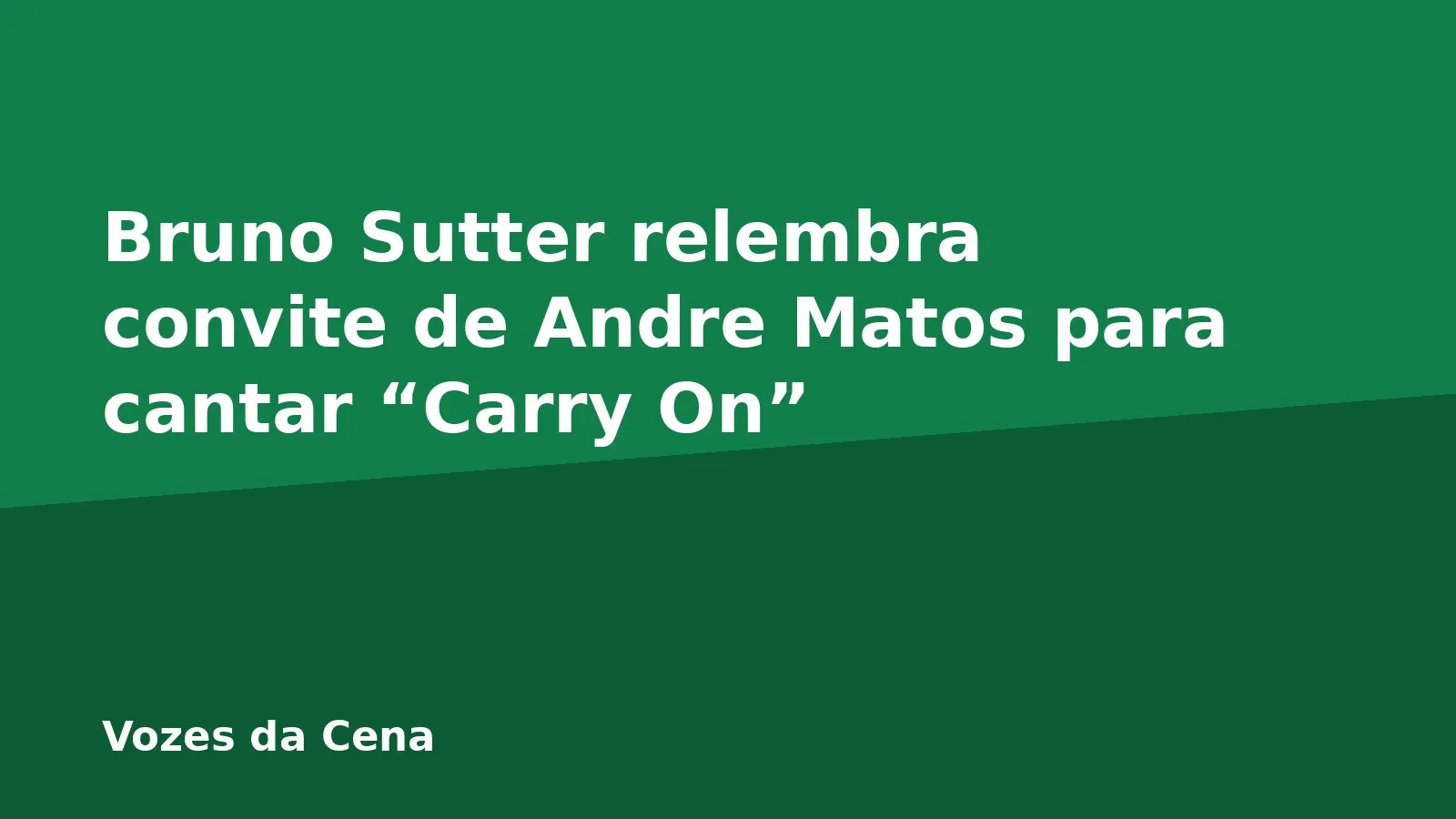 Bruno Sutter relembra convite de Andre Matos para cantar “Carry On”