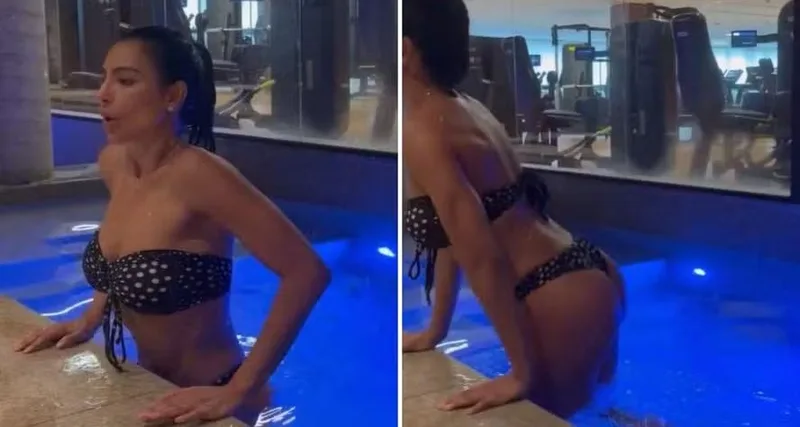 Cintia Chagas entra em piscina de 7 graus após treino em São Paulo