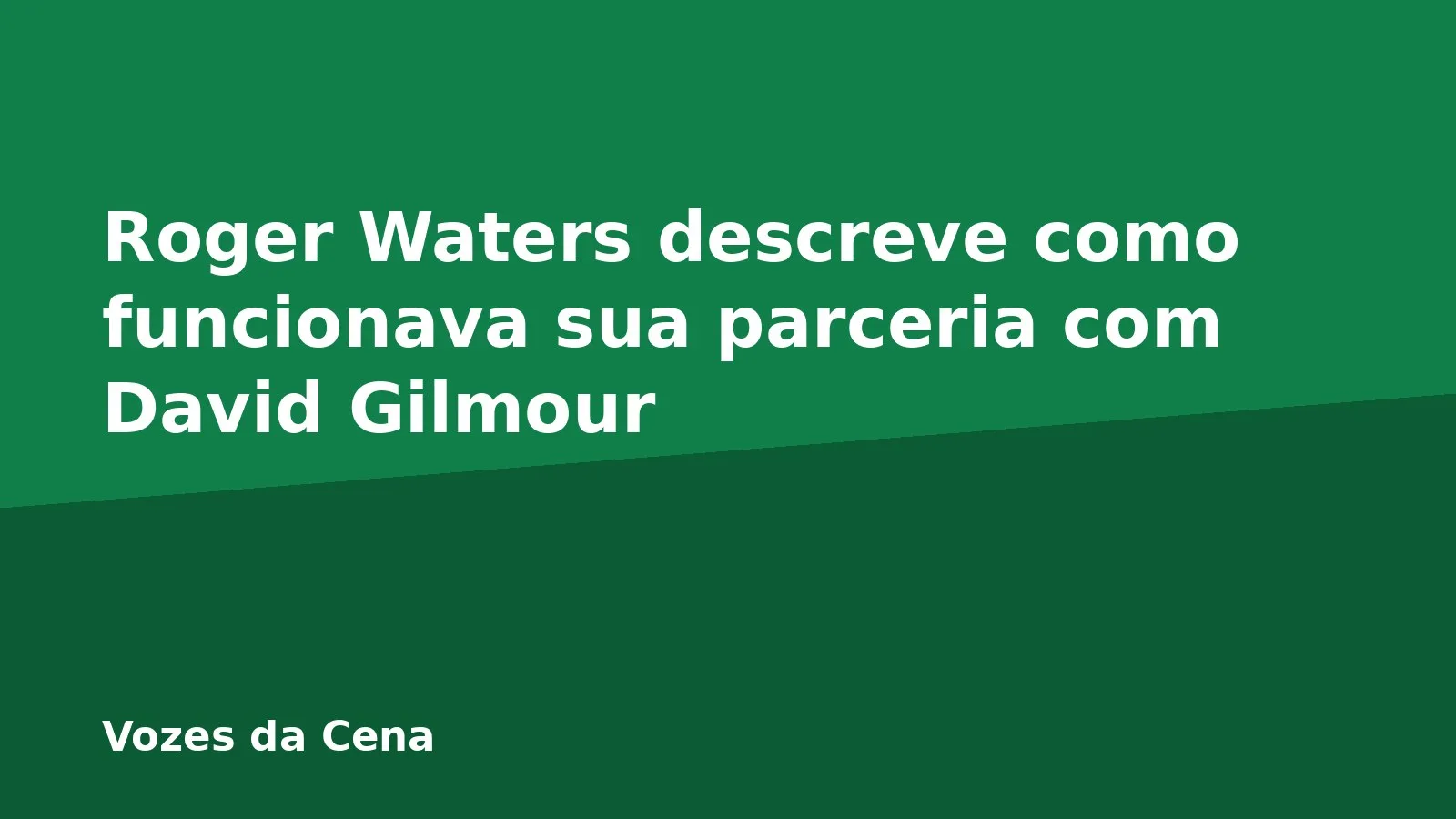 Roger Waters descreve como funcionava sua parceria com David Gilmour
